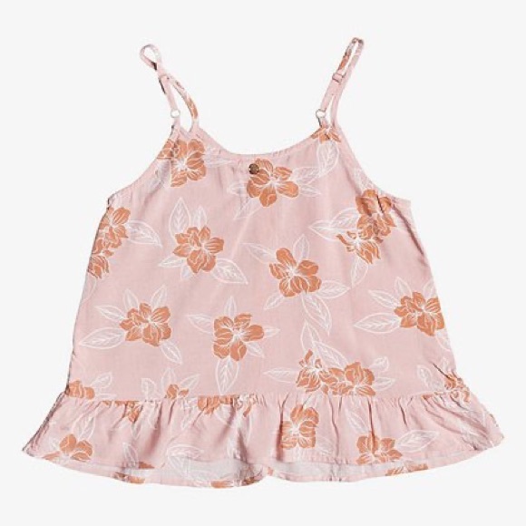 Roxy Silver Pink Floral Perfect Waves Tank. Size Medium (10). - Picture 2 of 6